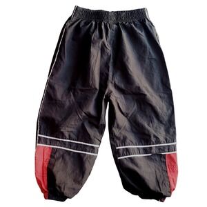 Sport Toddlers Boys 3T Track Pants Rich Black Red Colorblock Lined Athletic 8ps